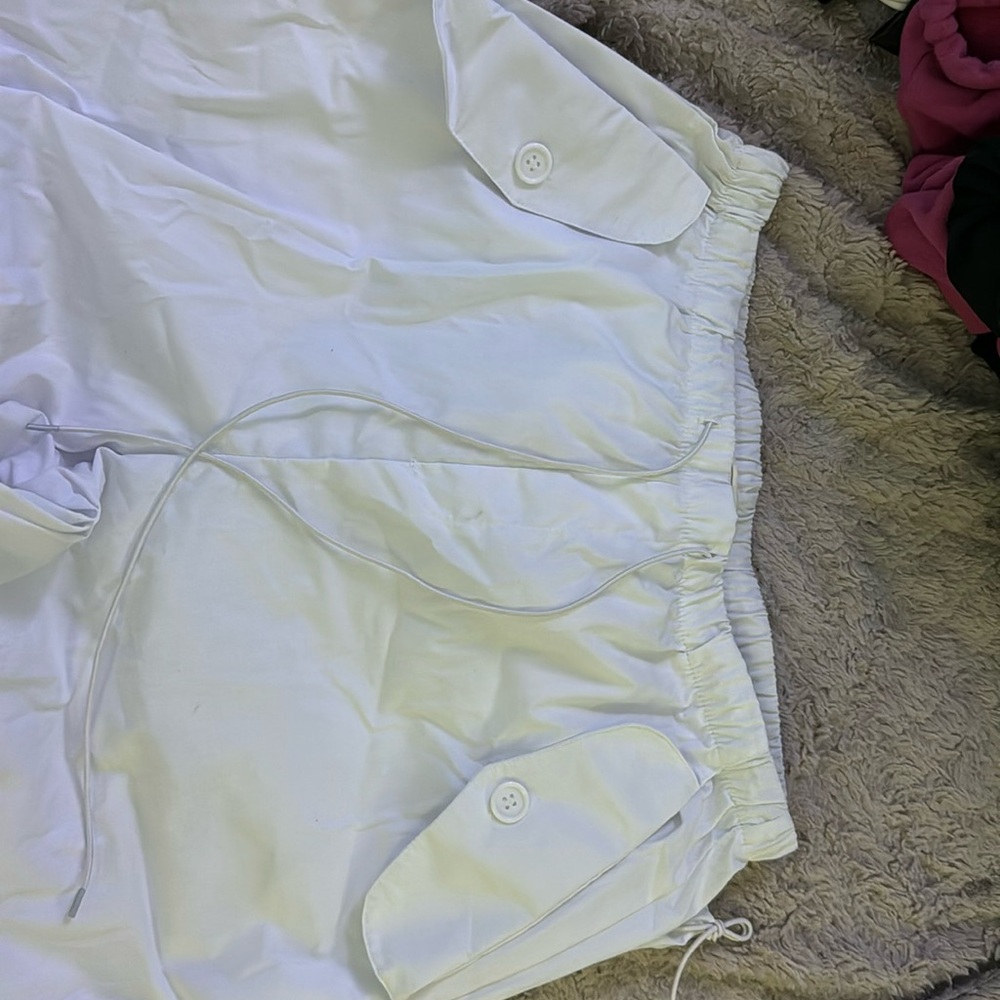 White No Comment Large Jogger Pants